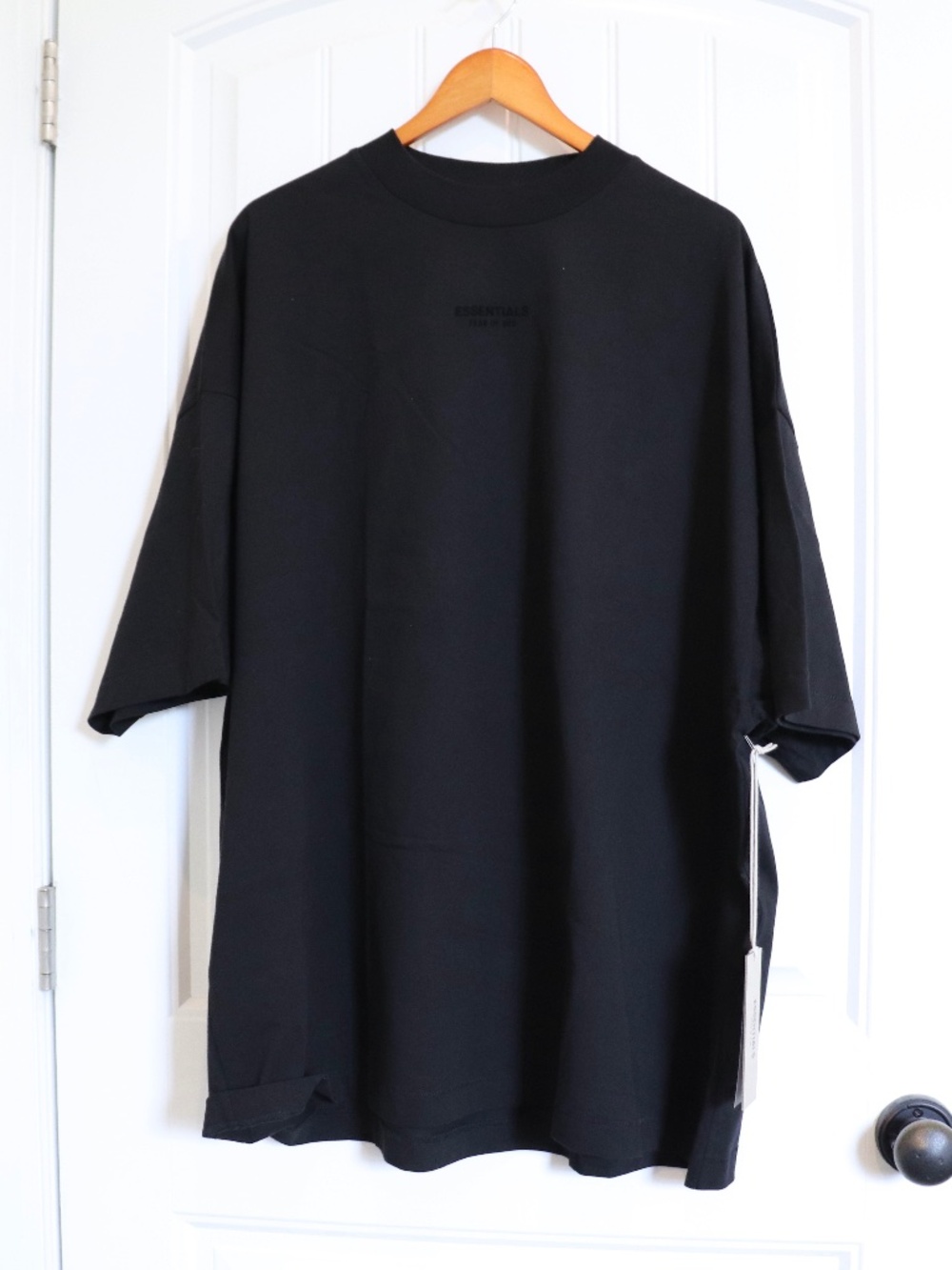 NWT Fear Of God Essentials Mock Neck T-shirt Jet Black Size Large
